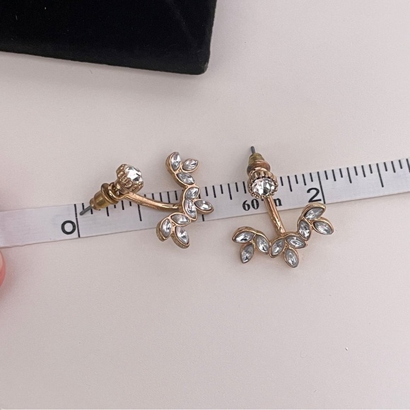 Vintage Gold Tone Fall Autumn Leaf Cottage Core Fairy Whisigoth Dangle Earrings - Picture 8 of 9